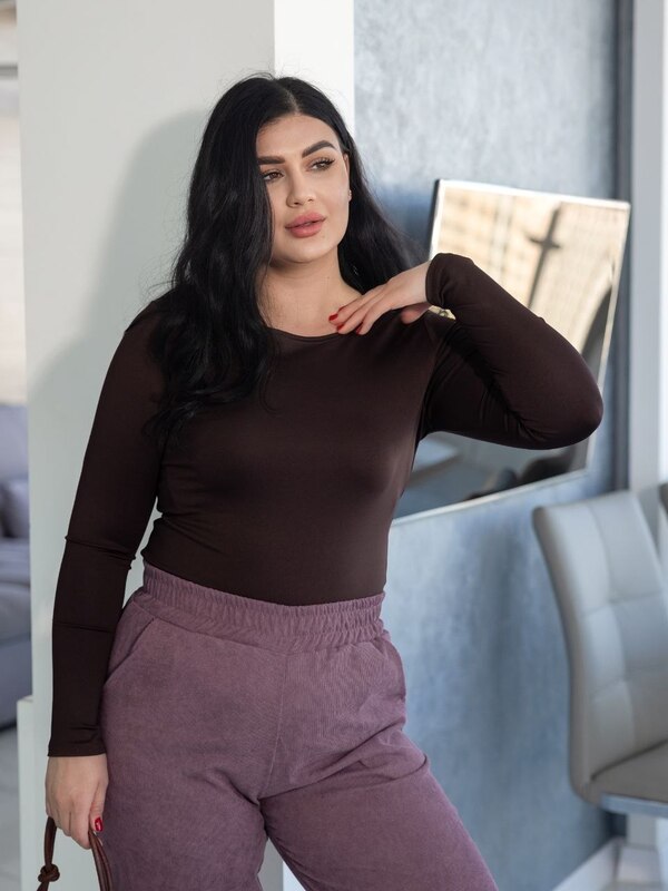 Лонгслив женский из микродайвинга облегающий с длинным рукавом базовый весенне-летний