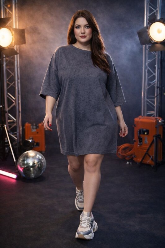 Платье-футболка женское из турецкого кулира варка повседневное свободного кроя весенне-летнее