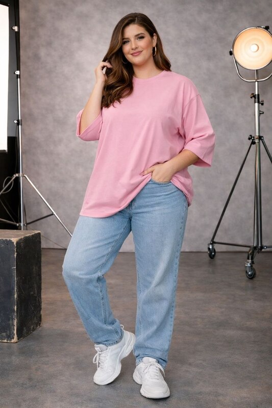 Футболка женская из турецкого кулира хлопковая оверсайз удлинённая повседневная весенне-летняя