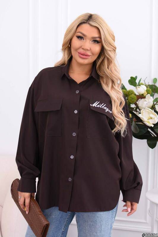 Рубашка женская из евро софта свободного кроя весенне-летняя