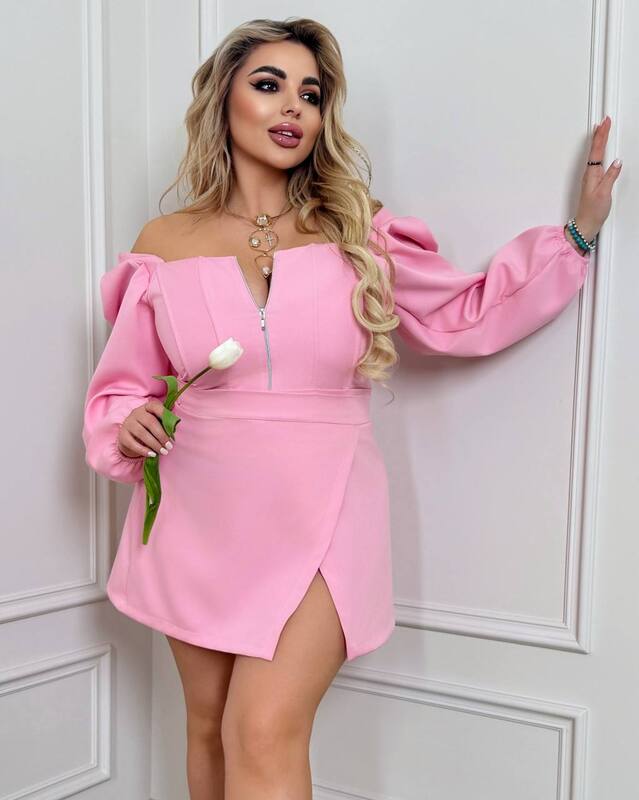 Юбка женская из костюмной ткани мини с высокой посадкой и эффектом запаха весенне-летняя