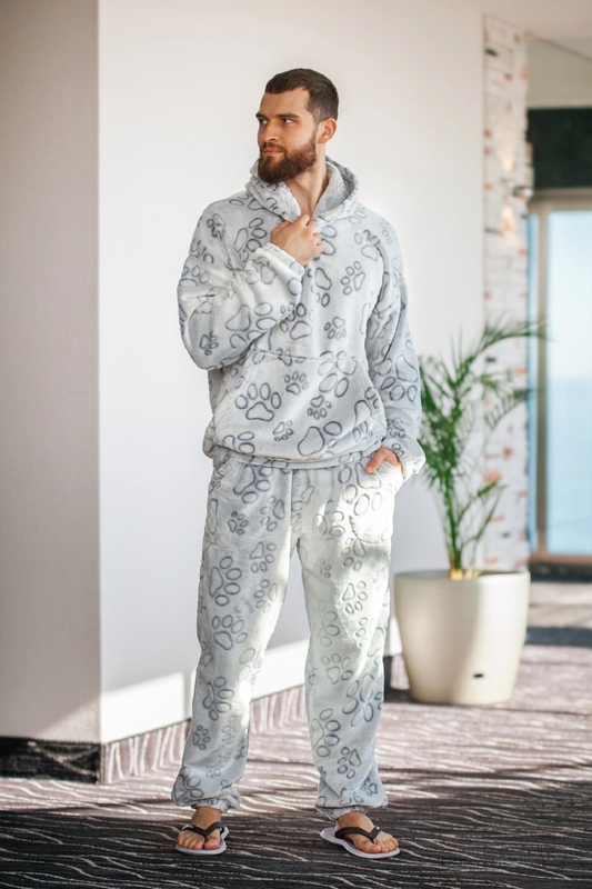 Пижама мужская плюшевая (турецкий двусторонний плюш) кофта + штаны