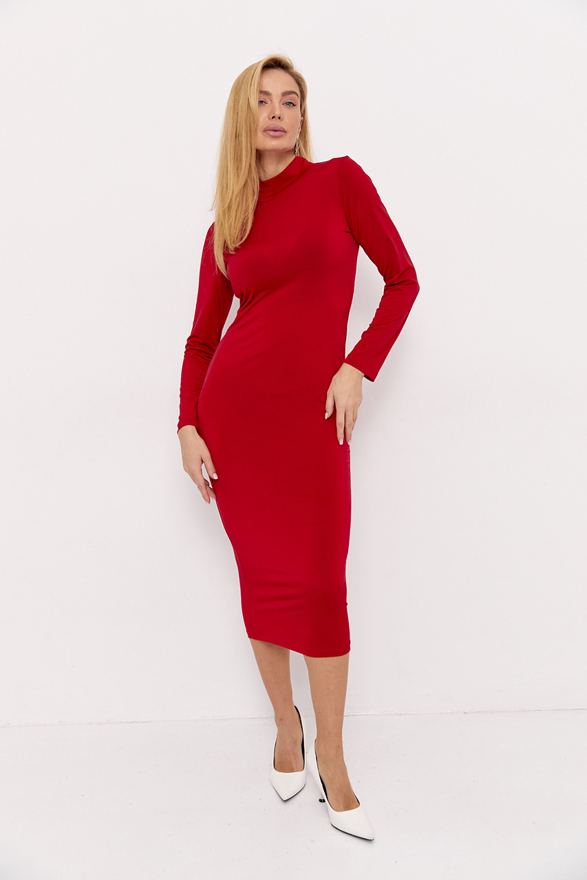 Жіноча сукня міді під горло 01 lx-1051 Жіноча сукня міді під горло 01 lx-1051