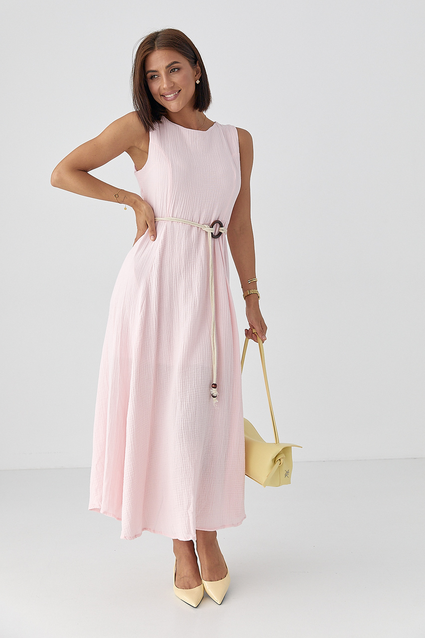 Муслінова сукня з поясом qs lx-1067 Муслінова сукня з поясом qs lx-1067