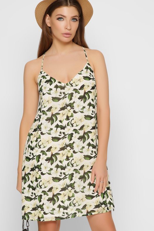 Модное платье с ярким принтом в виде цветов 35779