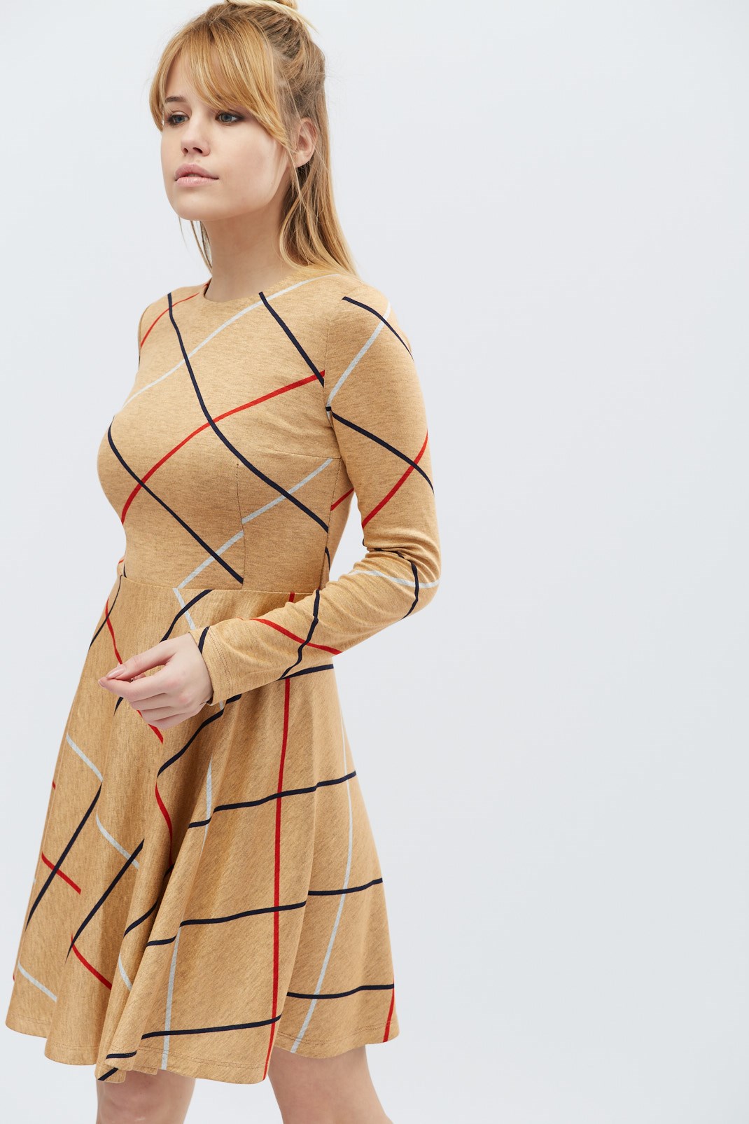 Платье беби-долл с рисунком в клетку 32336 xp-1346 Платье беби-долл с рисунком в клетку 32336 xp-1346