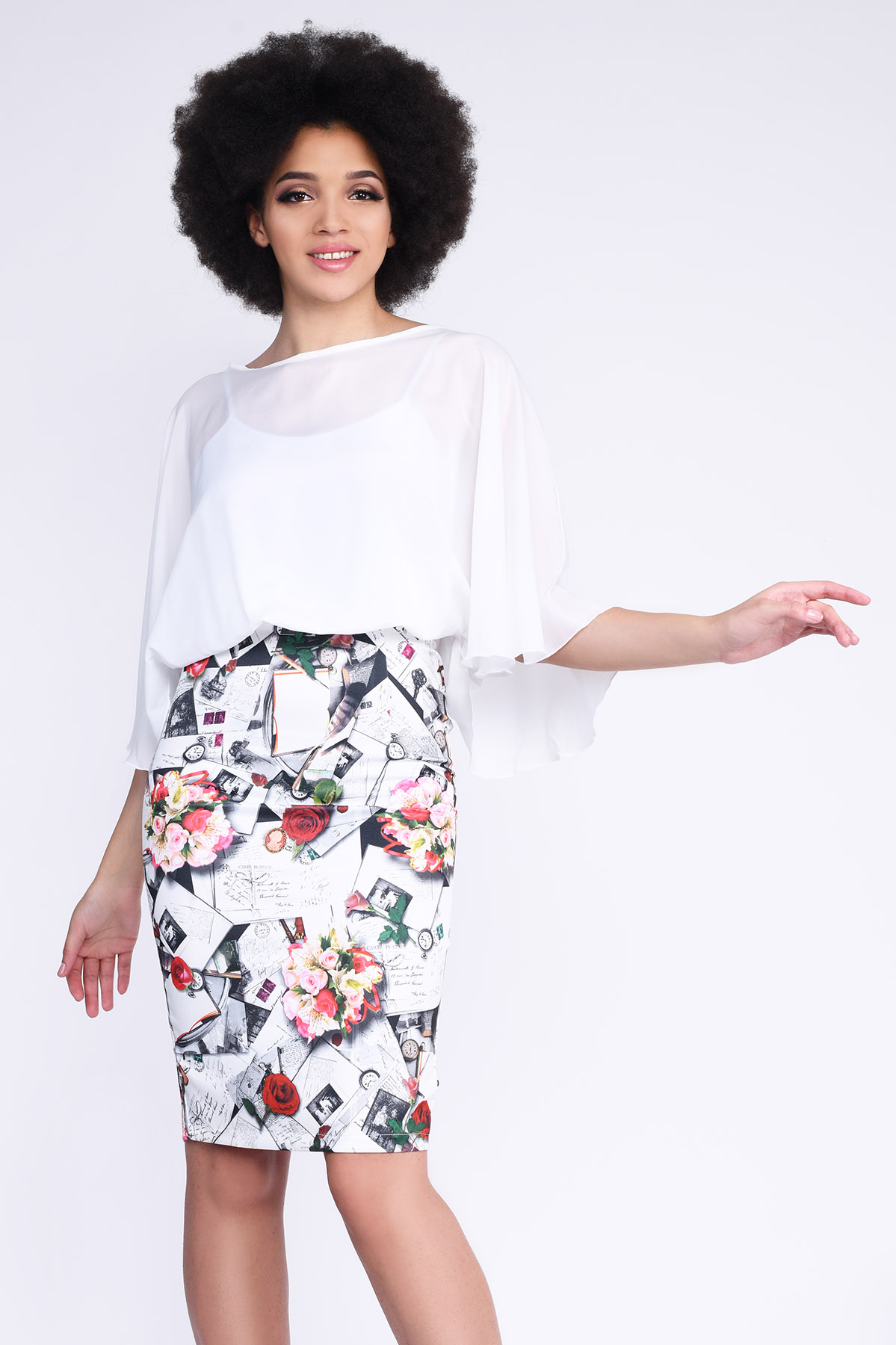 Платье со свободным верхом и приталенной юбкой 32994 xp-1372 Платье со свободным верхом и приталенной юбкой 32994 xp-1372