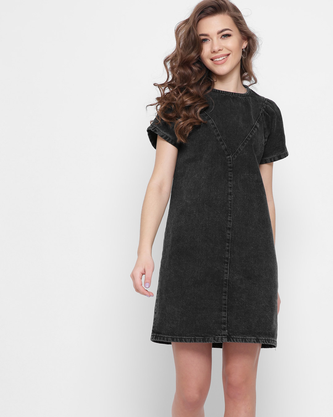Джинсовое платье цвета графит 43120
