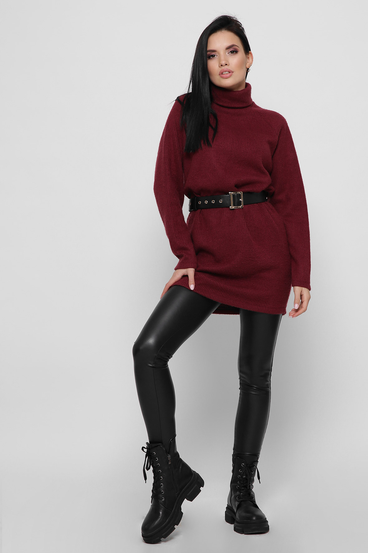 Свободное платье-джемпер с воротником 36361