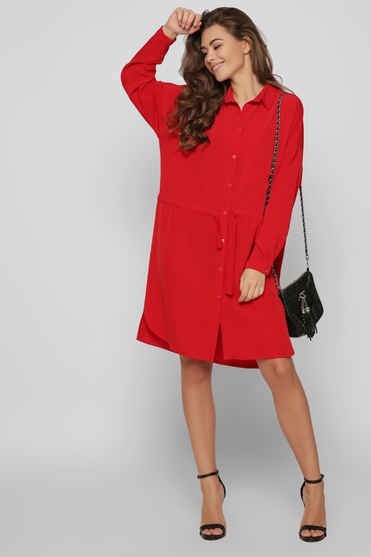 Красное изящное платье на кулисе 37401