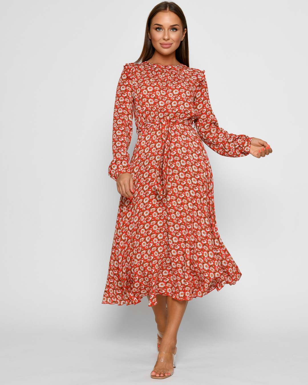 Элегантное летнее платье в цветочек 51785