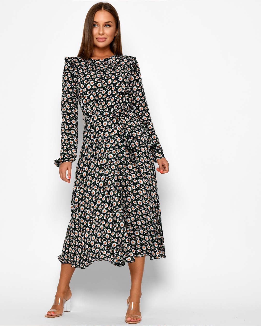 Элегантное летнее платье в цветочек 51781