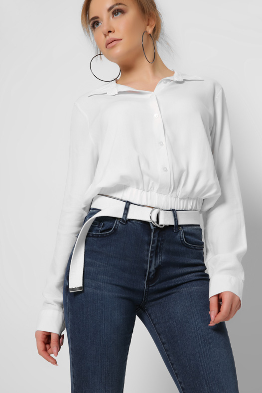 Женская блузка на резинке цвет белый 36856