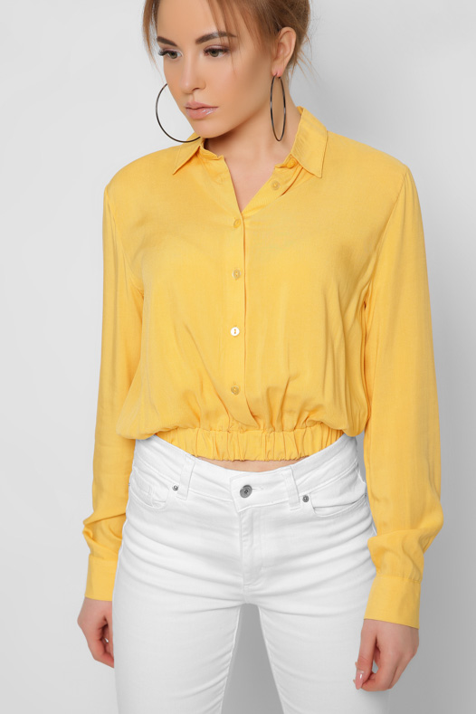 Женская блузка на резинке желтый цвет 36858