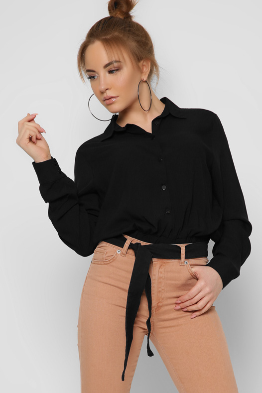 Женская блузка на резинке цвет черный 36855