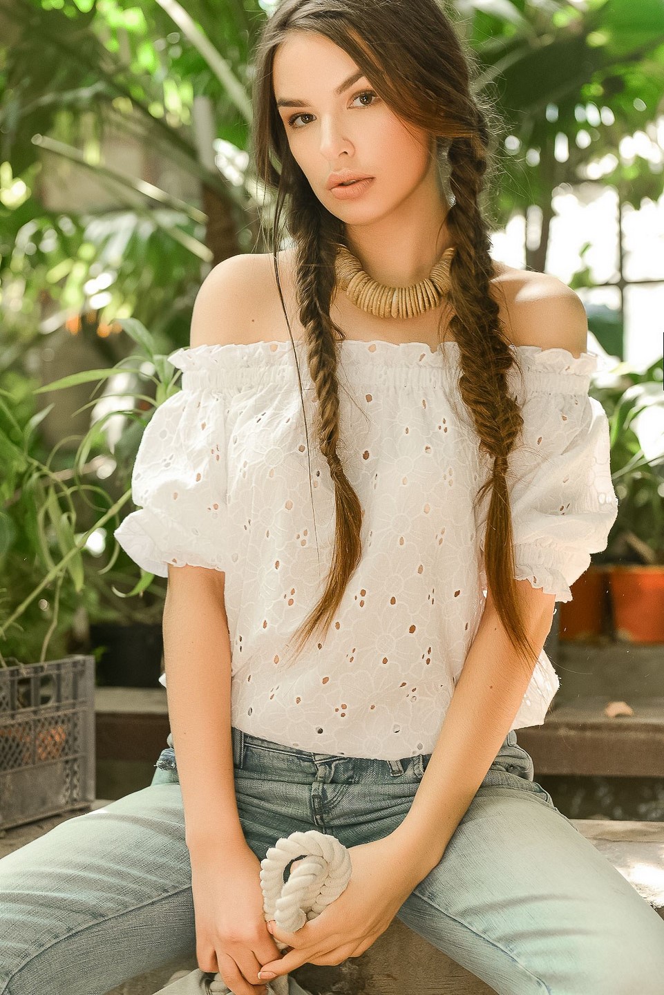 Хлопковая летняя блуза 26130