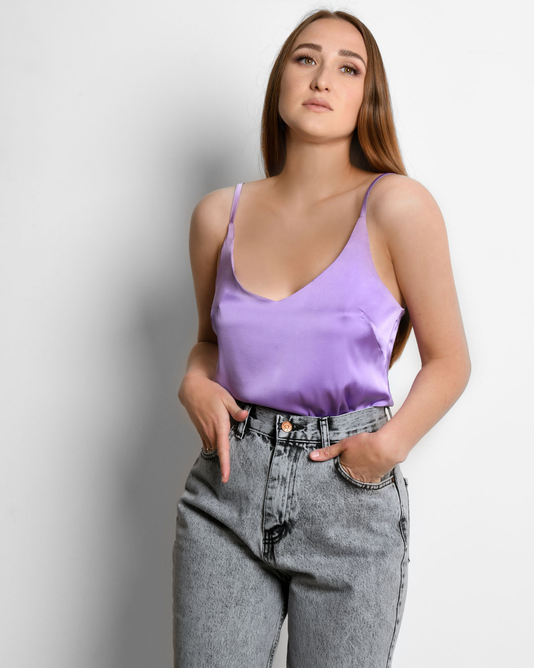 Шелковая блуза фиолетового цвета 53855 xp-1690 Шелковая блуза фиолетового цвета 53855 xp-1690