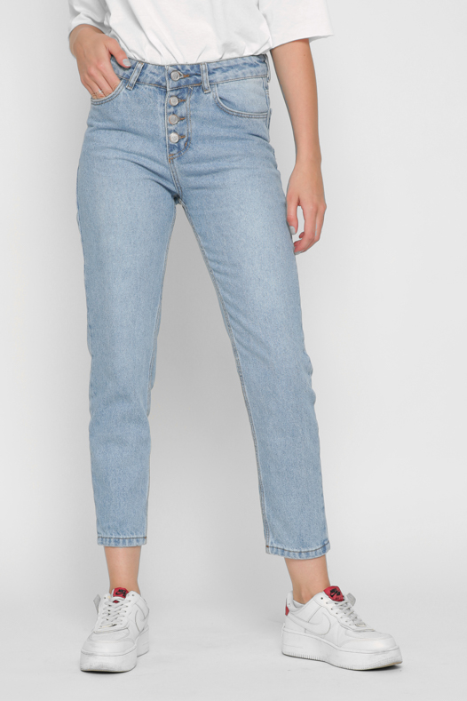 Голубые mom-джинсы на пуговицах 37208 xp-1784 Голубые mom-джинсы на пуговицах 37208 xp-1784