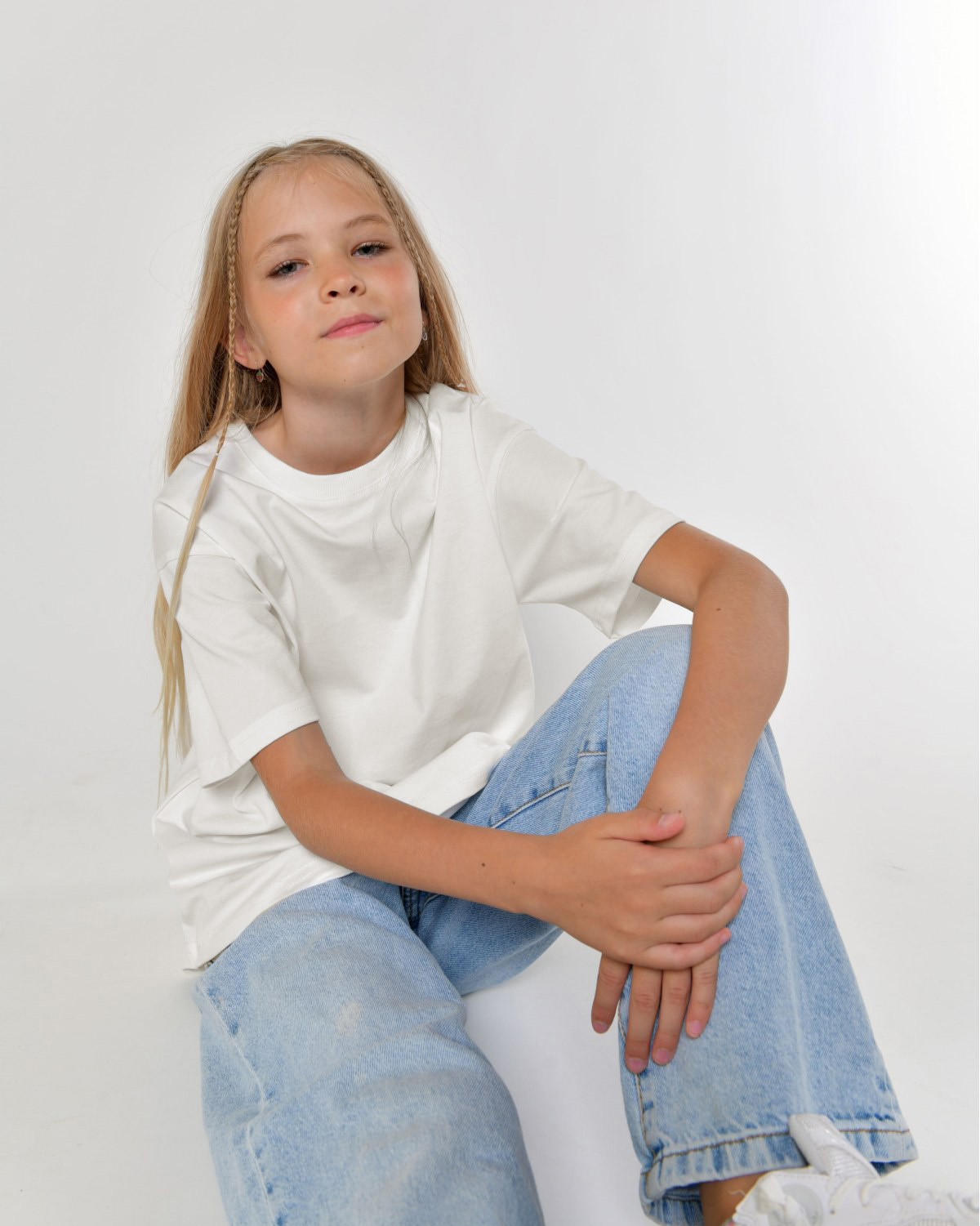 Детская повседневная футболка Premium, молоко 56020