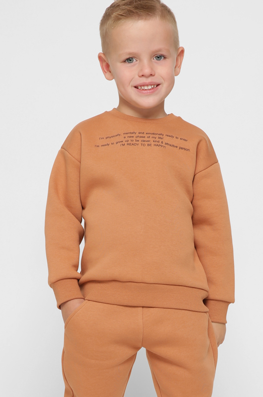 Детский свитшот с надписью цвет песок 38458