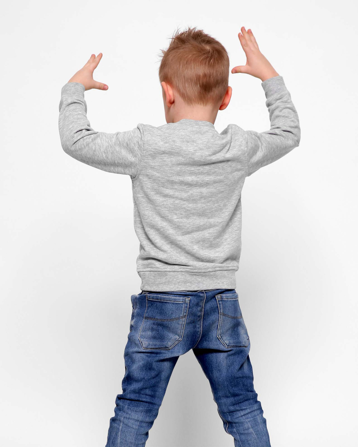 Детский однотонный свитшот серого цвета 31989