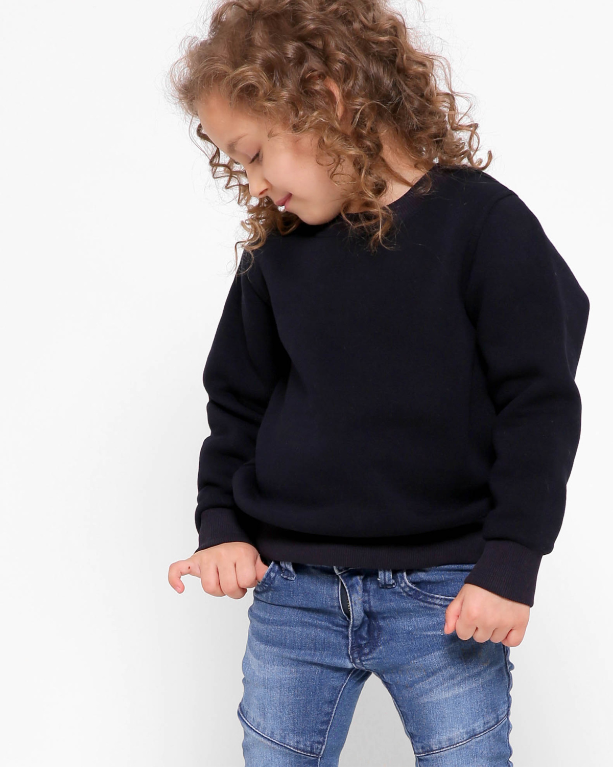 Детский свитшот на флисе цвет синий 30424