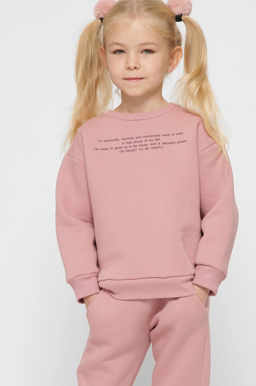 Детский свитшот с надписью цвет пудра 38456