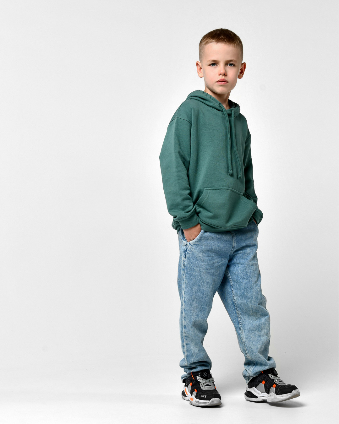 Детский худи унисекс цвета нефрит 55697