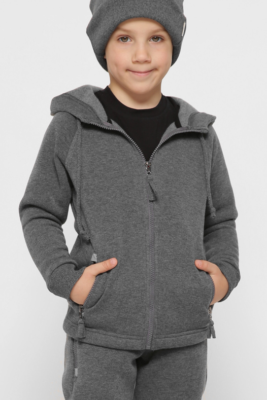 Детская спортивная кофта на молнии цвет графит 38468