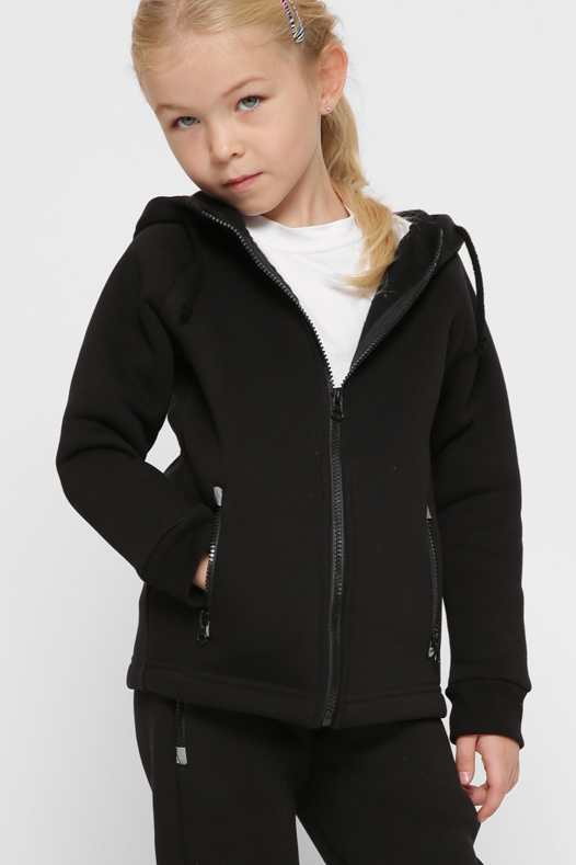 Детская черная спортивная кофта на молнии 38382