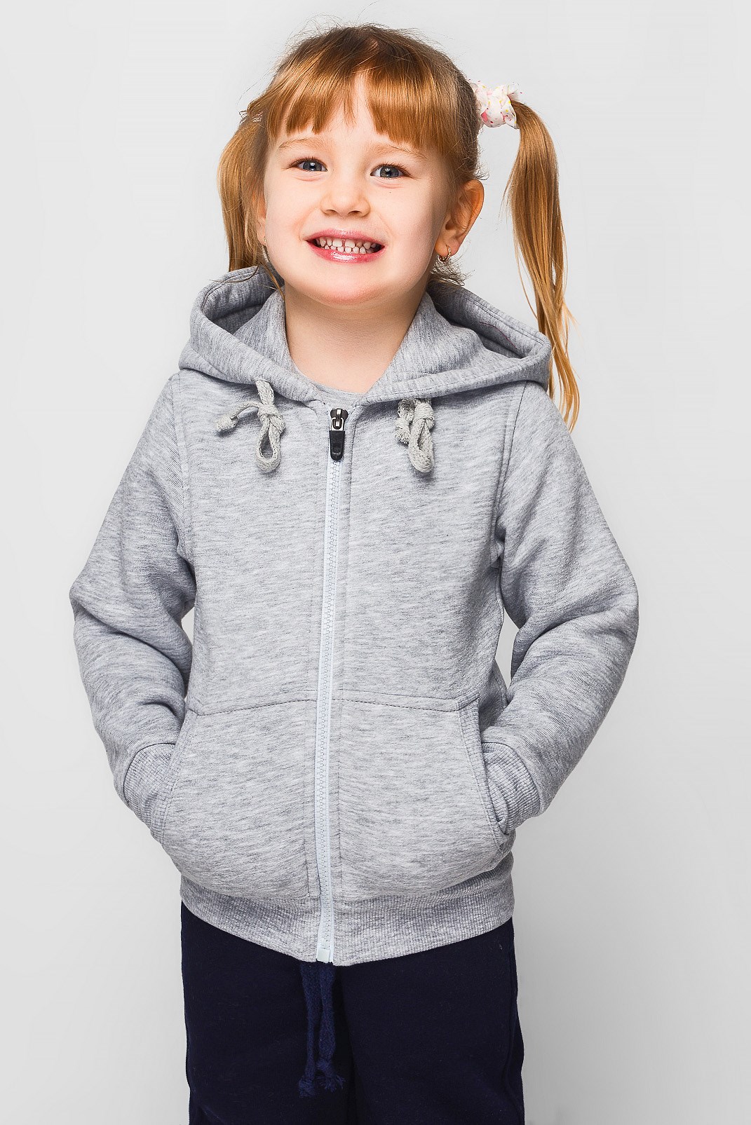 Серая детская спортивная кофта без принта 30426