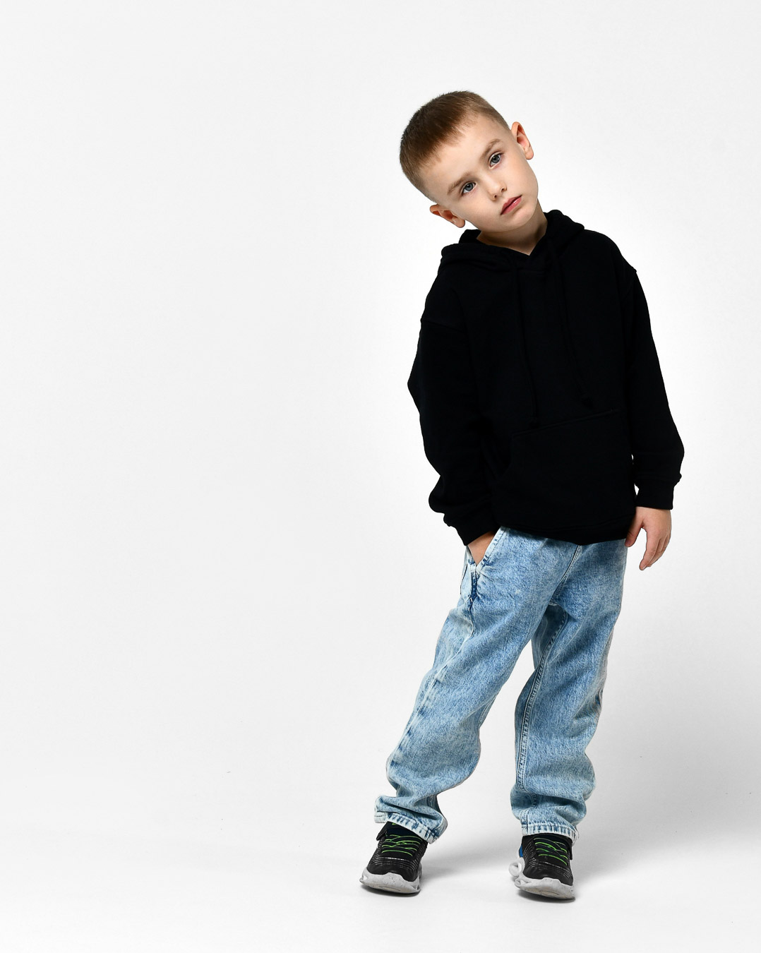 Детский худи с капюшоном цвет синий 38467