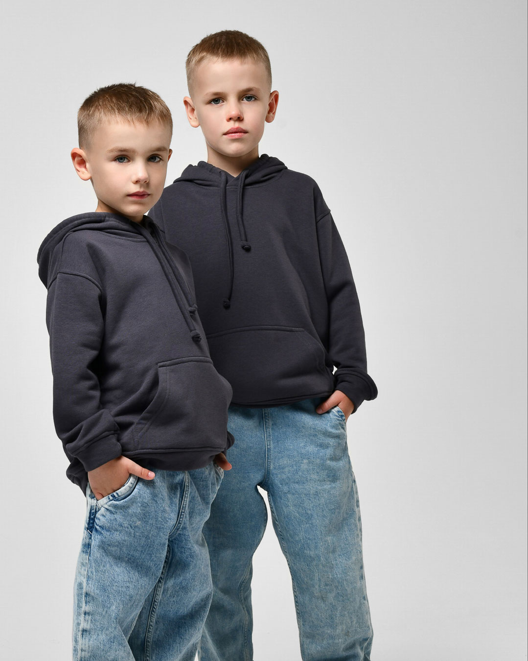 Детский худи унисекс цвета графит 55698