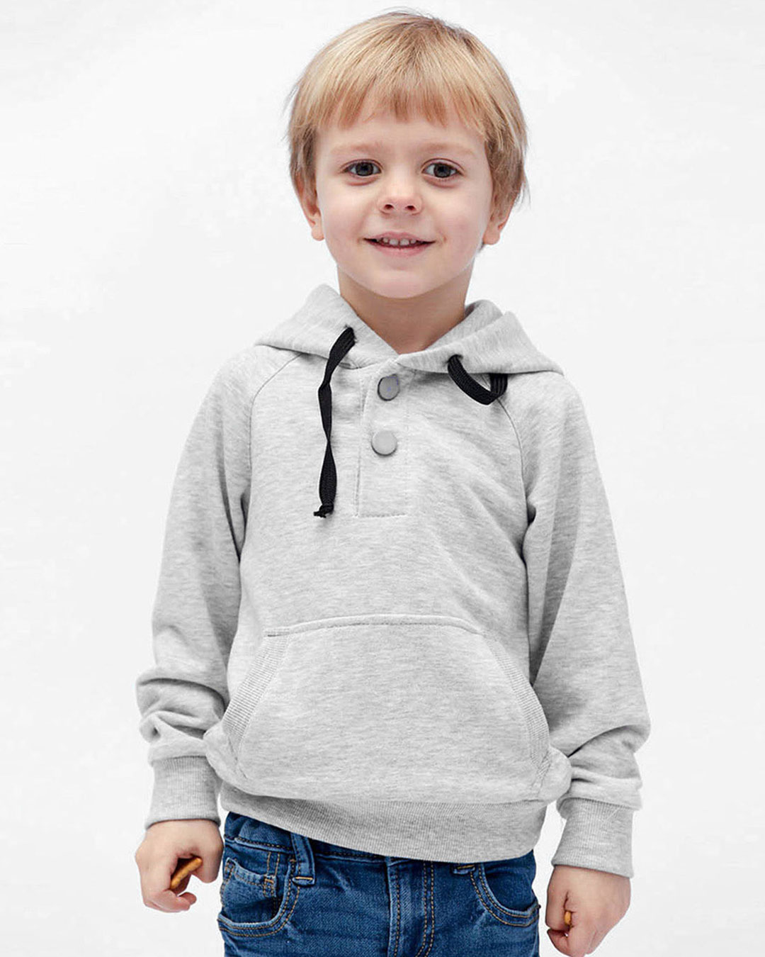 Детское серое худи без принта 32003