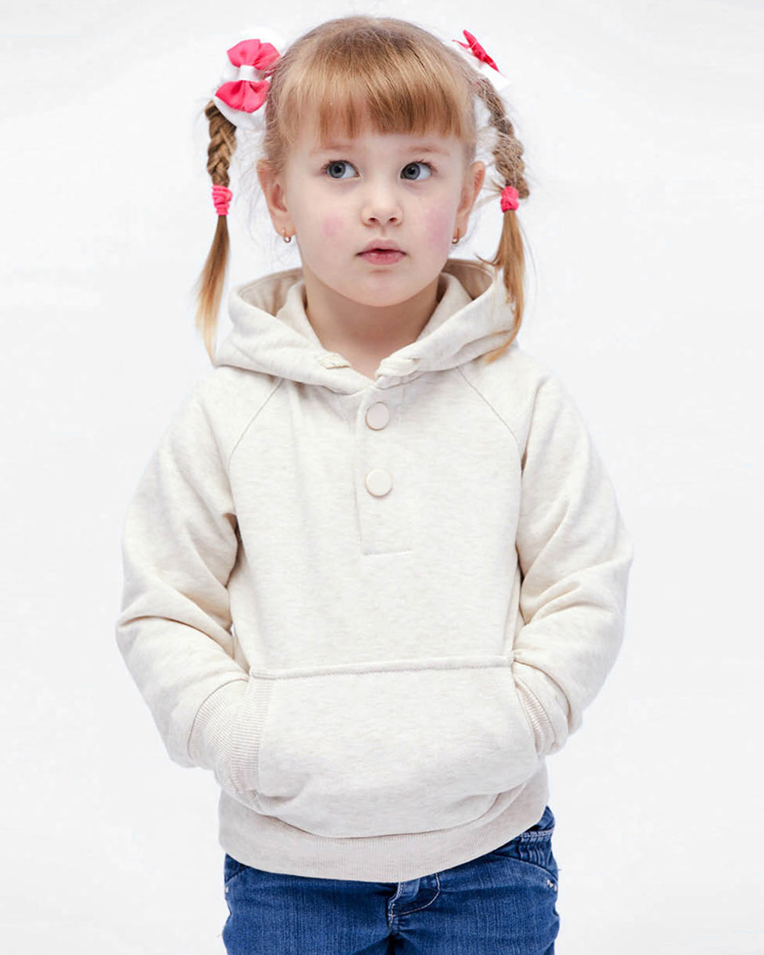 Детское бежевое худи без принта 32006