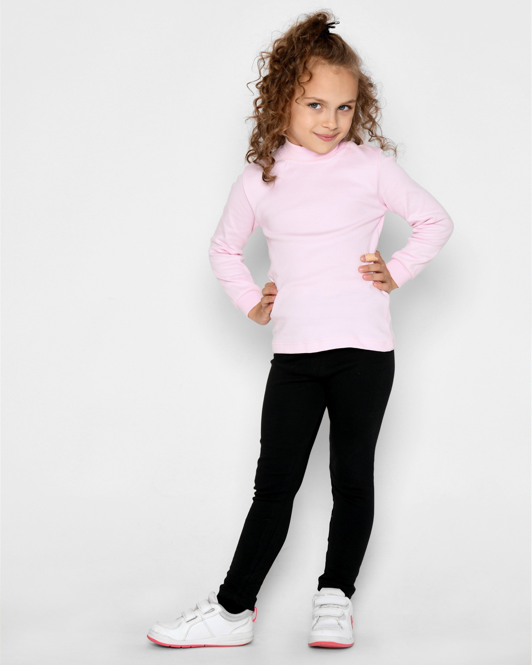 Детские черные леггинсы на флисе 53213