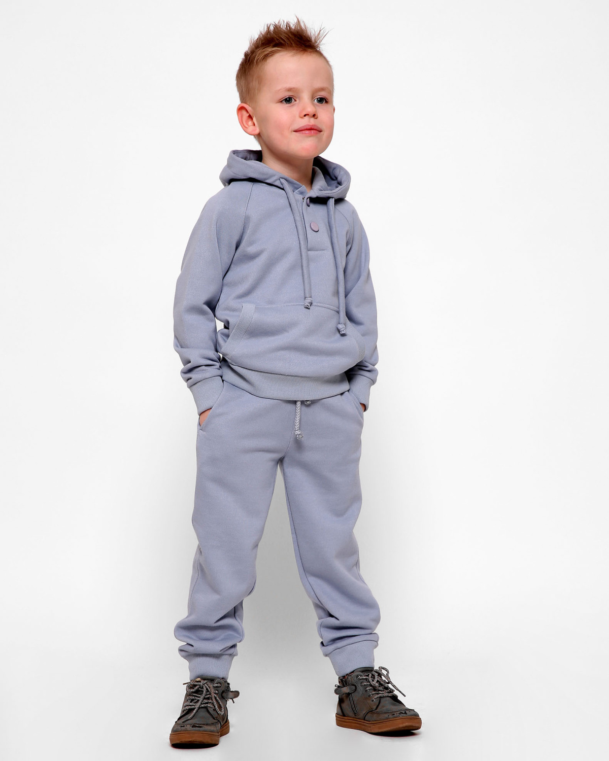 Детские брюки в серо-голубом цвете 32012