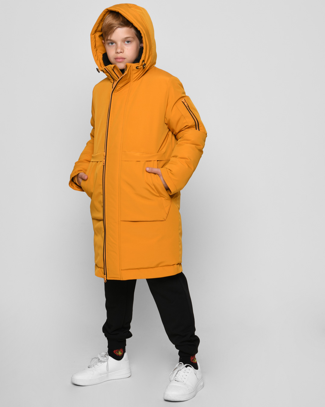 Желтая зимняя куртка для мальчика 45002