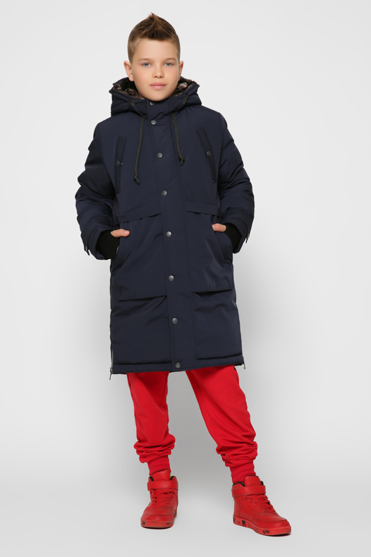 Детская зимняя куртка с молниями цвет синий 36930