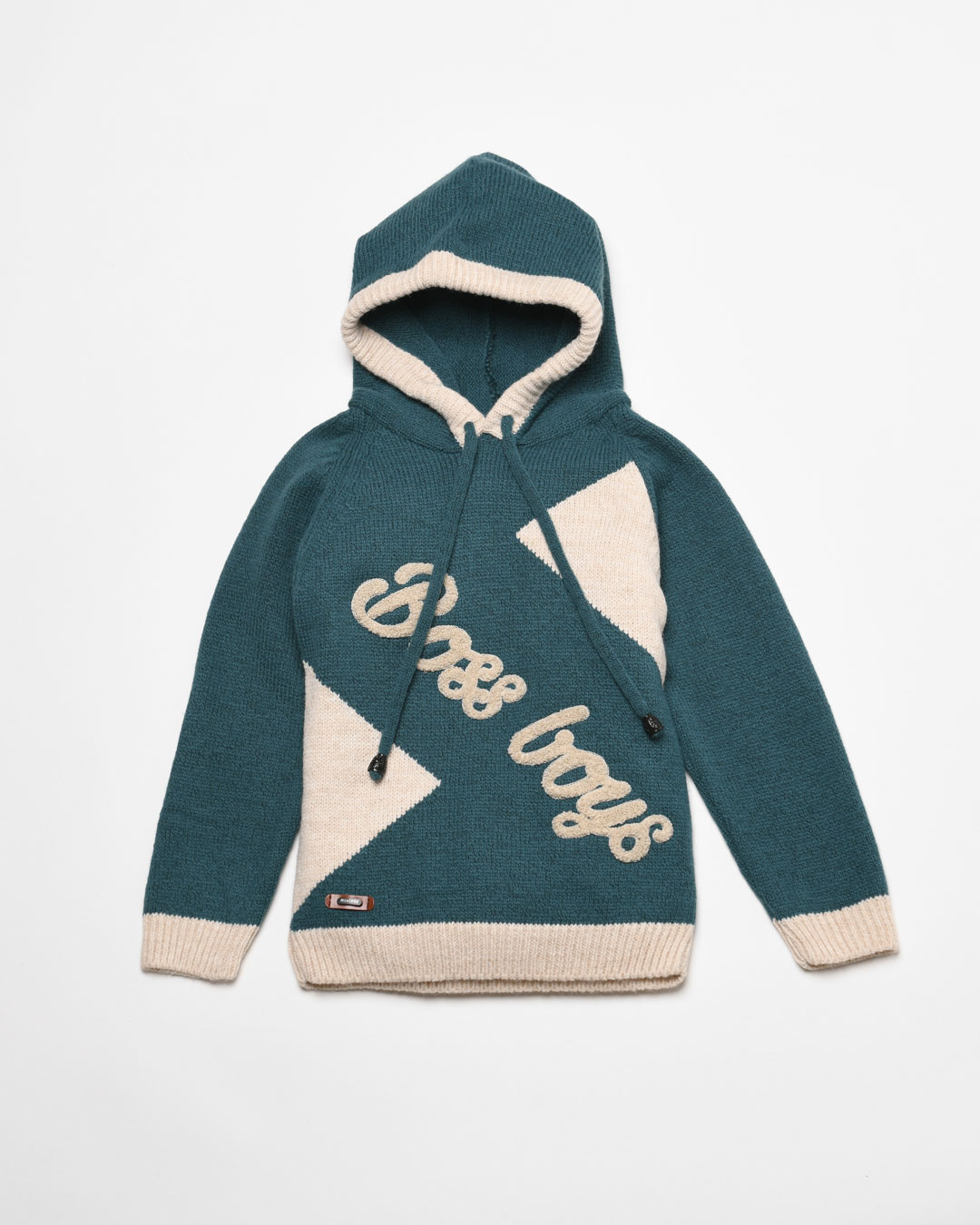 Детский вязаный худи с вышивкой "Boss boys" 53249