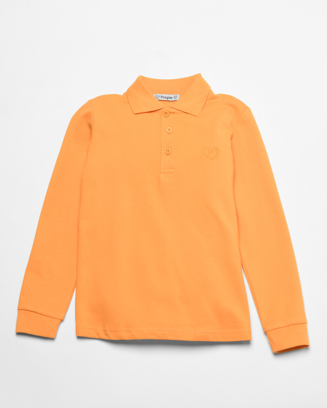 Детская желтая рубашка-поло с длинным рукавом 53228