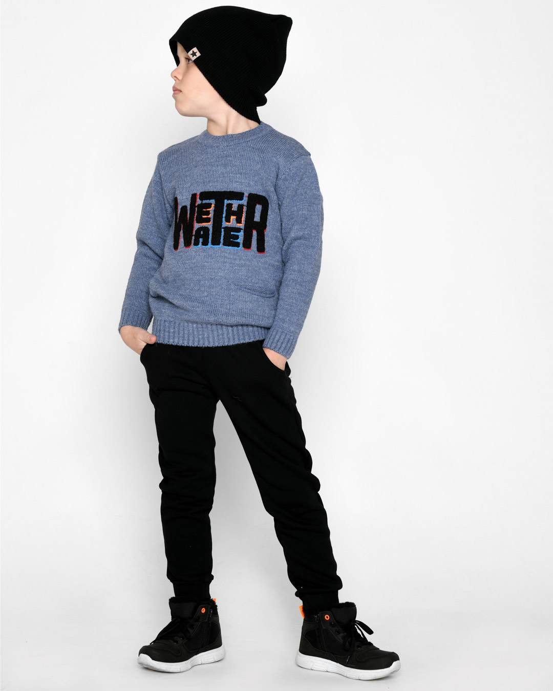Детский свитер "Weather" цвета джинс. 53235