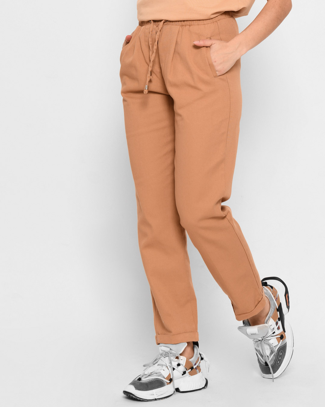 Брюки песок на завязке 43316 xp-2348 Брюки песок на завязке 43316 xp-2348