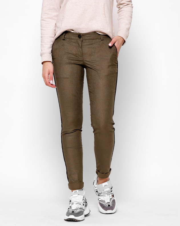 Повседневные узкие хаки брюки 27891