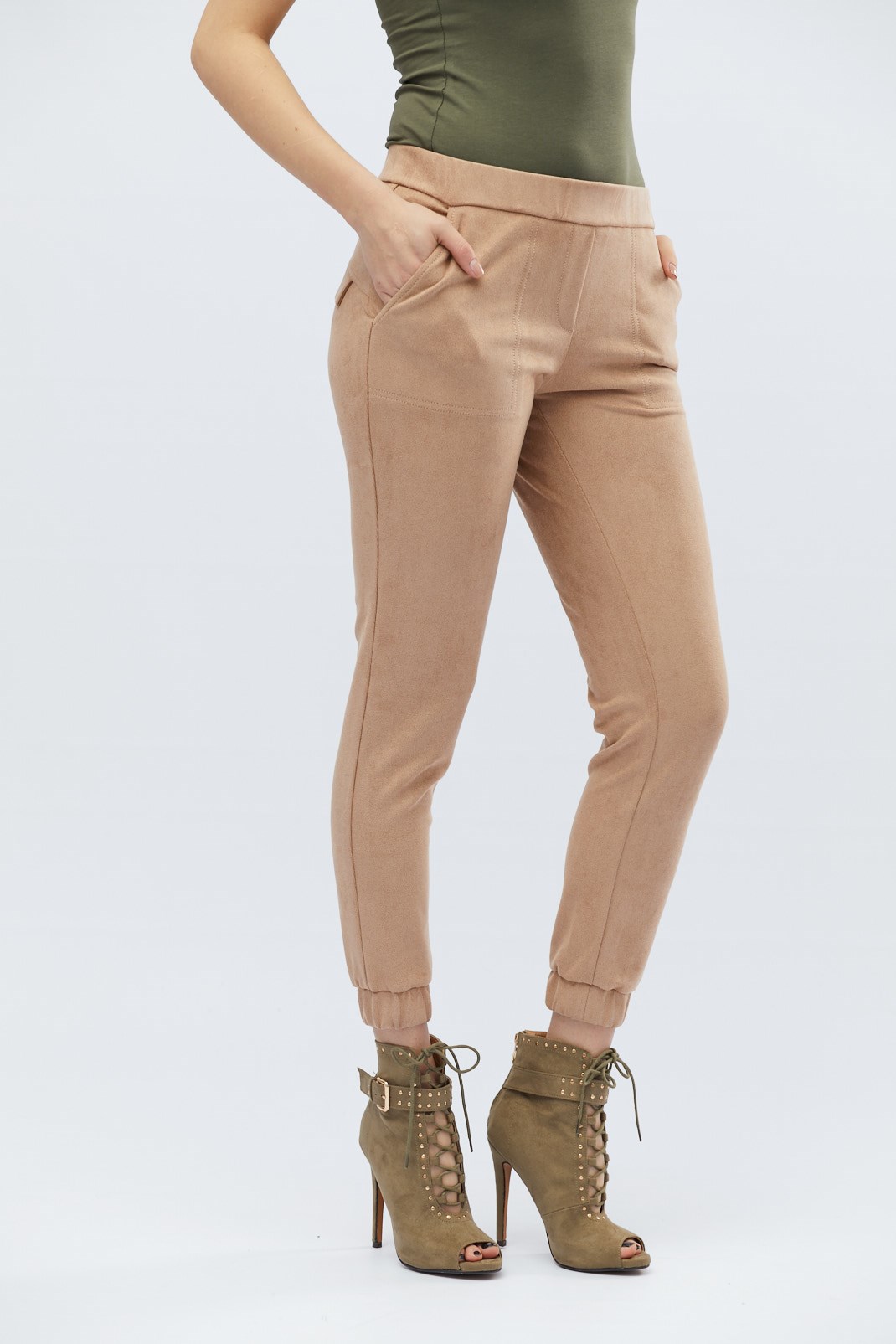 Замшевые брюки на манжетах 27943