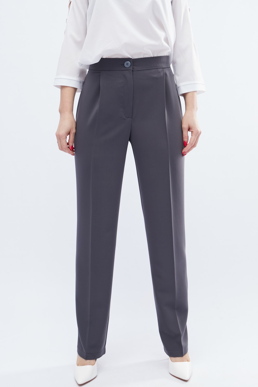 Классические серые свободные брюки 32599