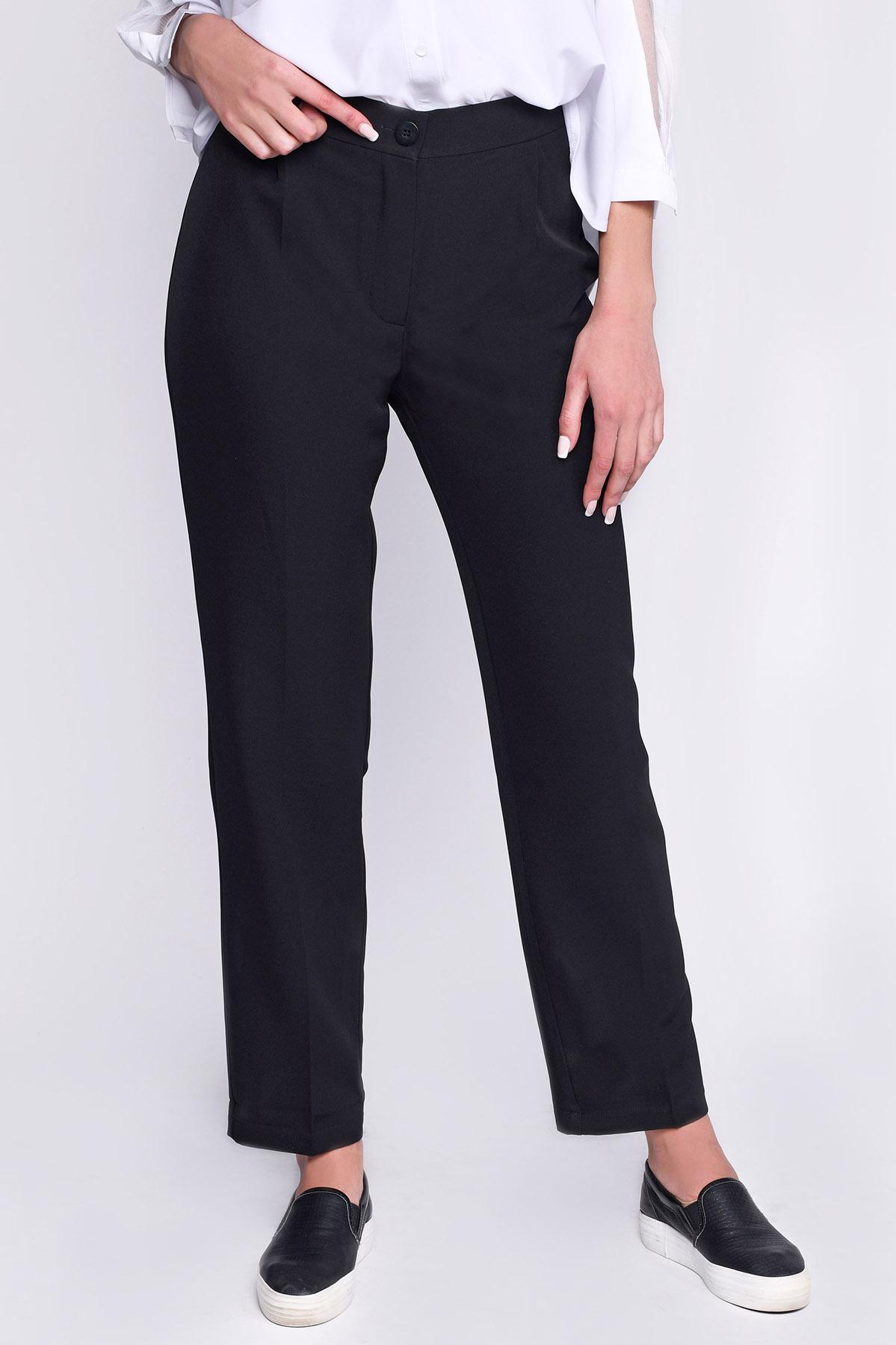 Классические черные свободные брюки 32596