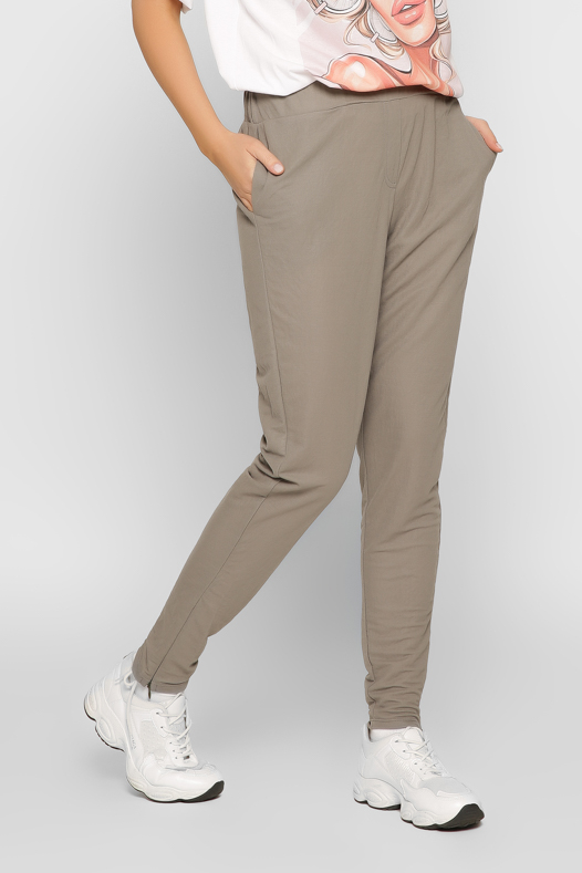 Повседневные брюки хаки с молниями 32829