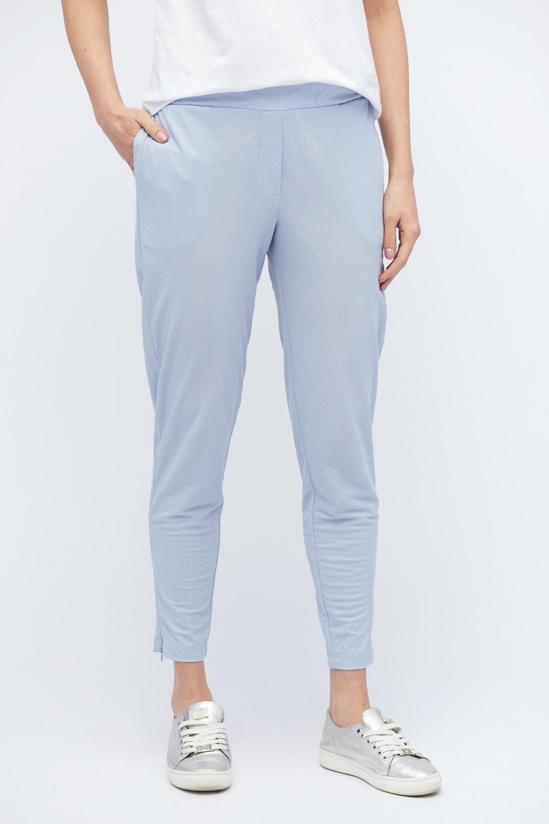 Повседневные голубые брюки с молниями 32831