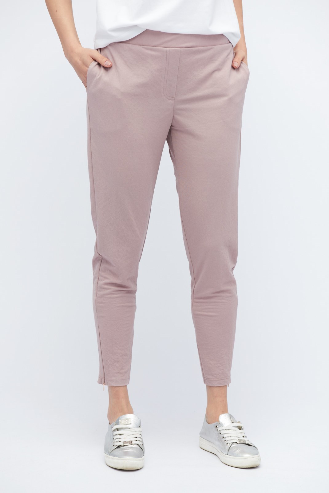 Повседневные розовые брюки с молниями 32827